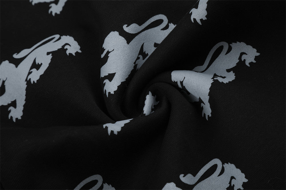 DAXUEN light blue rampant lion graphic jogging pants