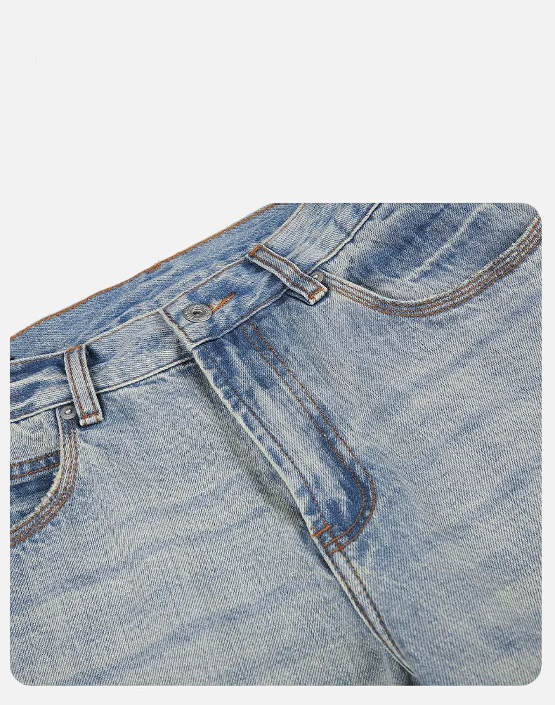 DAXUEN light blue vintage wide-leg denim jeans