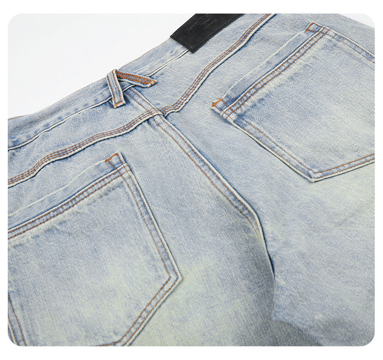 DAXUEN light blue vintage wide-leg denim jeans