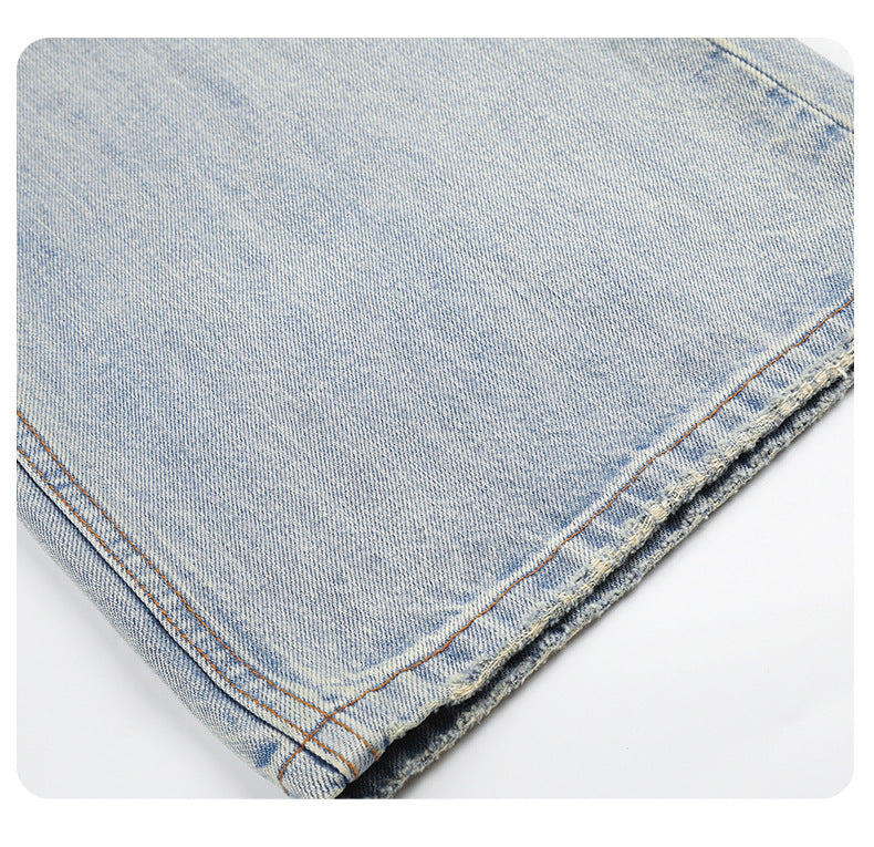 DAXUEN light blue vintage wide-leg denim jeans