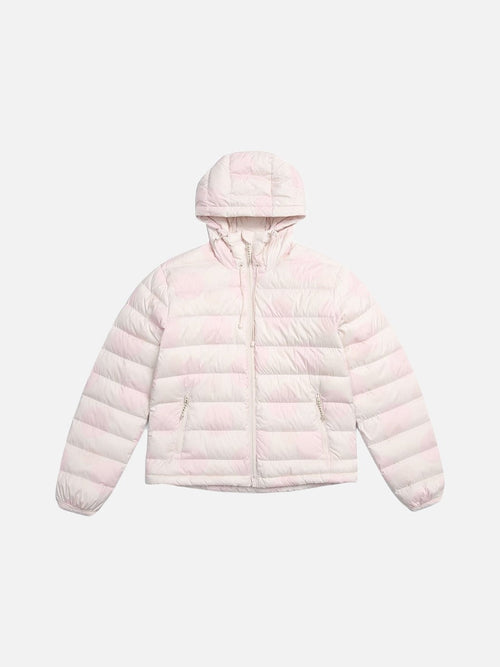 Light Pink Circles Hooded Puffer Jacket - Pink / S