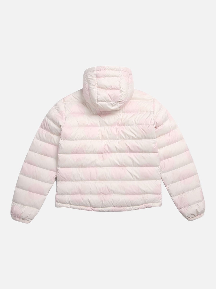 Light Pink Circles Hooded Puffer Jacket