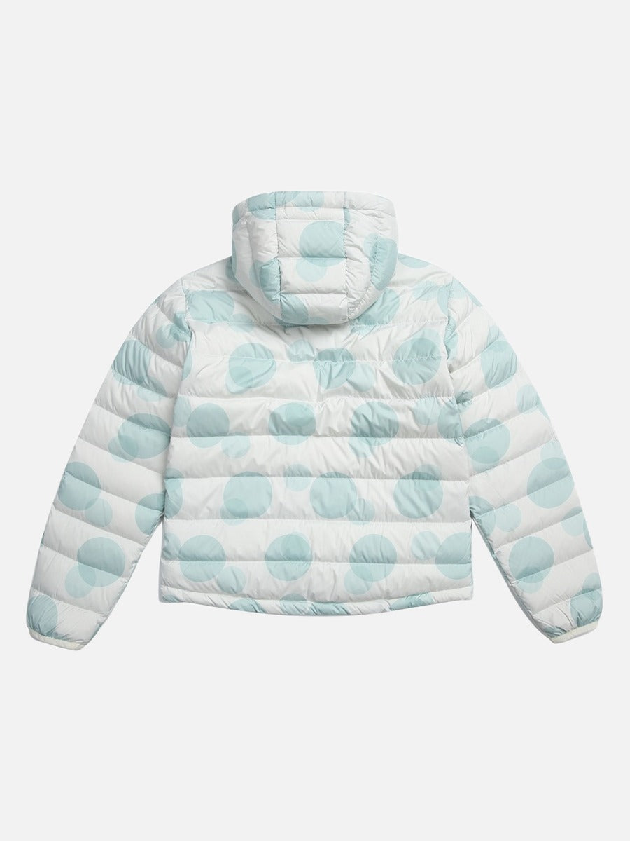 Light Pink Circles Hooded Puffer Jacket
