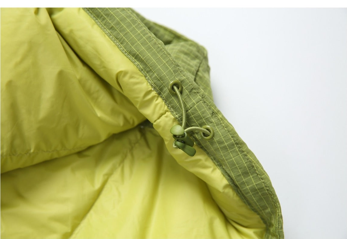 Light Purple Grid Texture Hooded Anorak Jacket