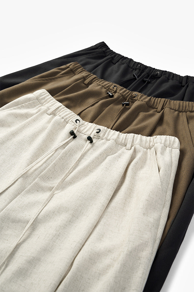 DAXUEN khaki wide-leg drawstring pants