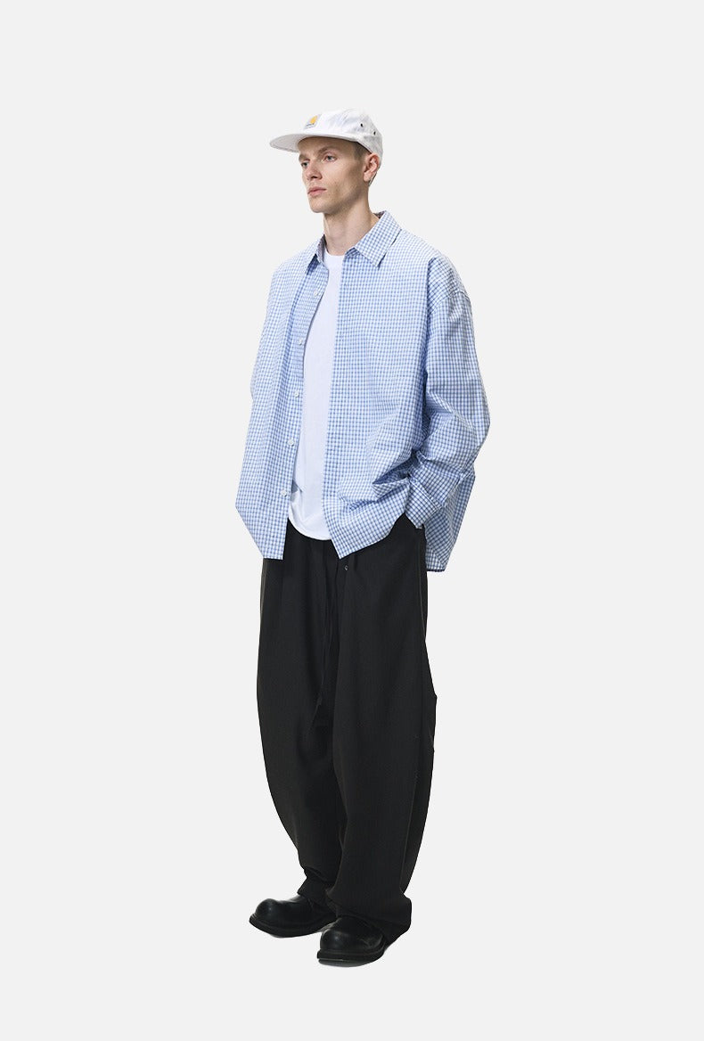 DAXUEN khaki wide-leg drawstring pants