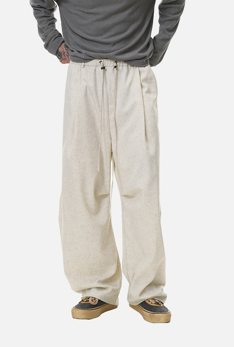 DAXUEN khaki wide-leg drawstring pants