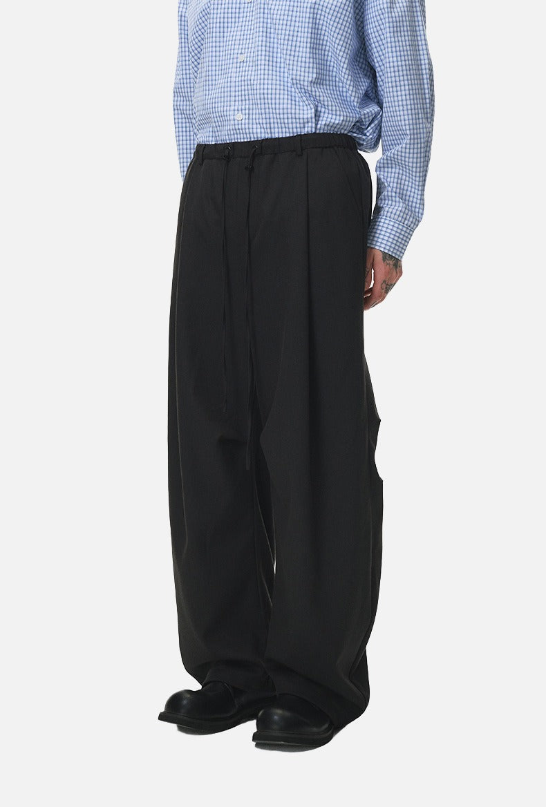 DAXUEN khaki wide-leg drawstring pants