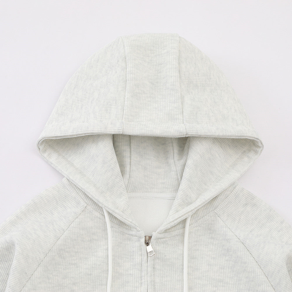 DAXUEN black marled fleece hooded tracksuit set