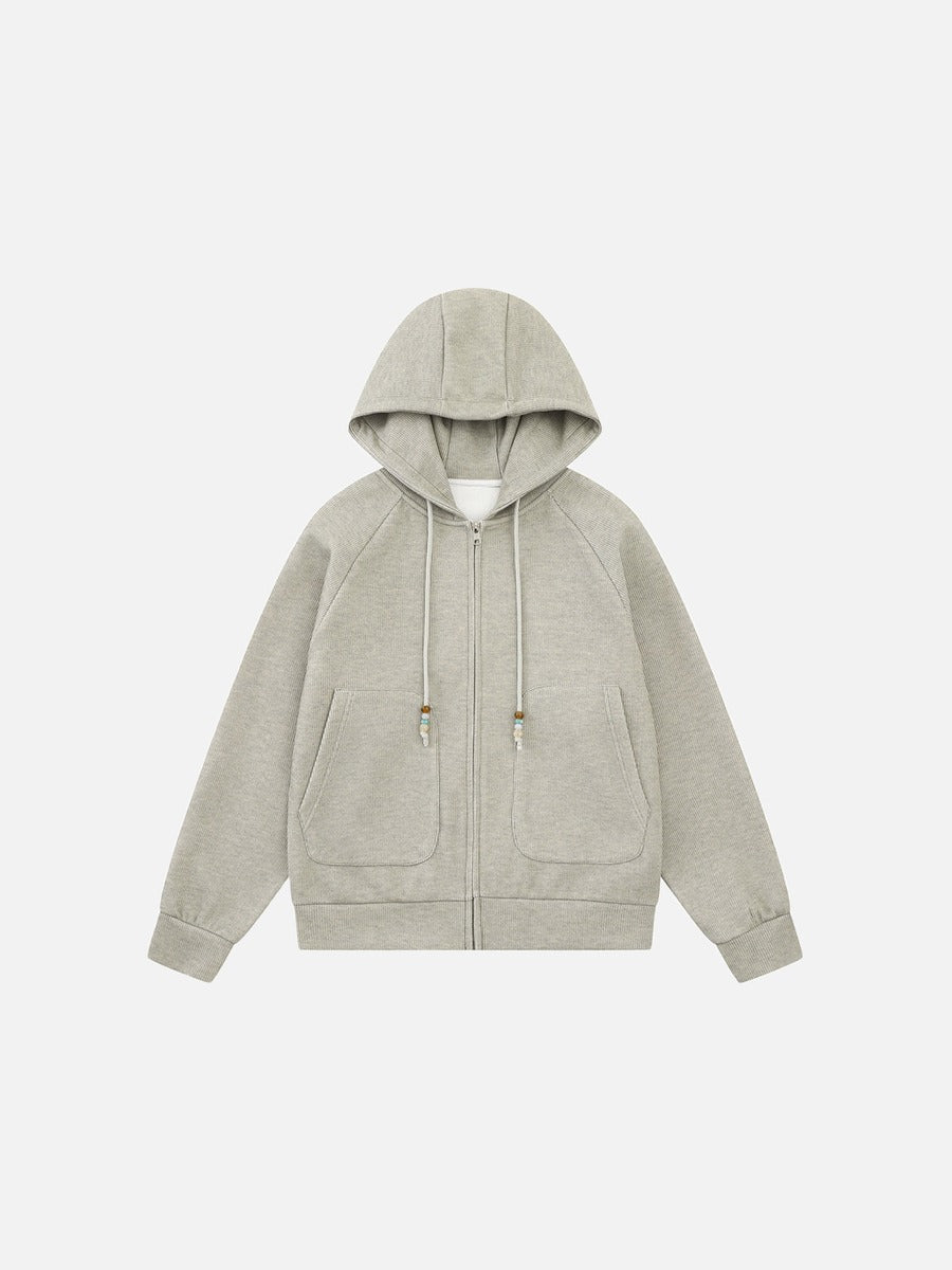 DAXUEN black marled fleece hooded tracksuit set