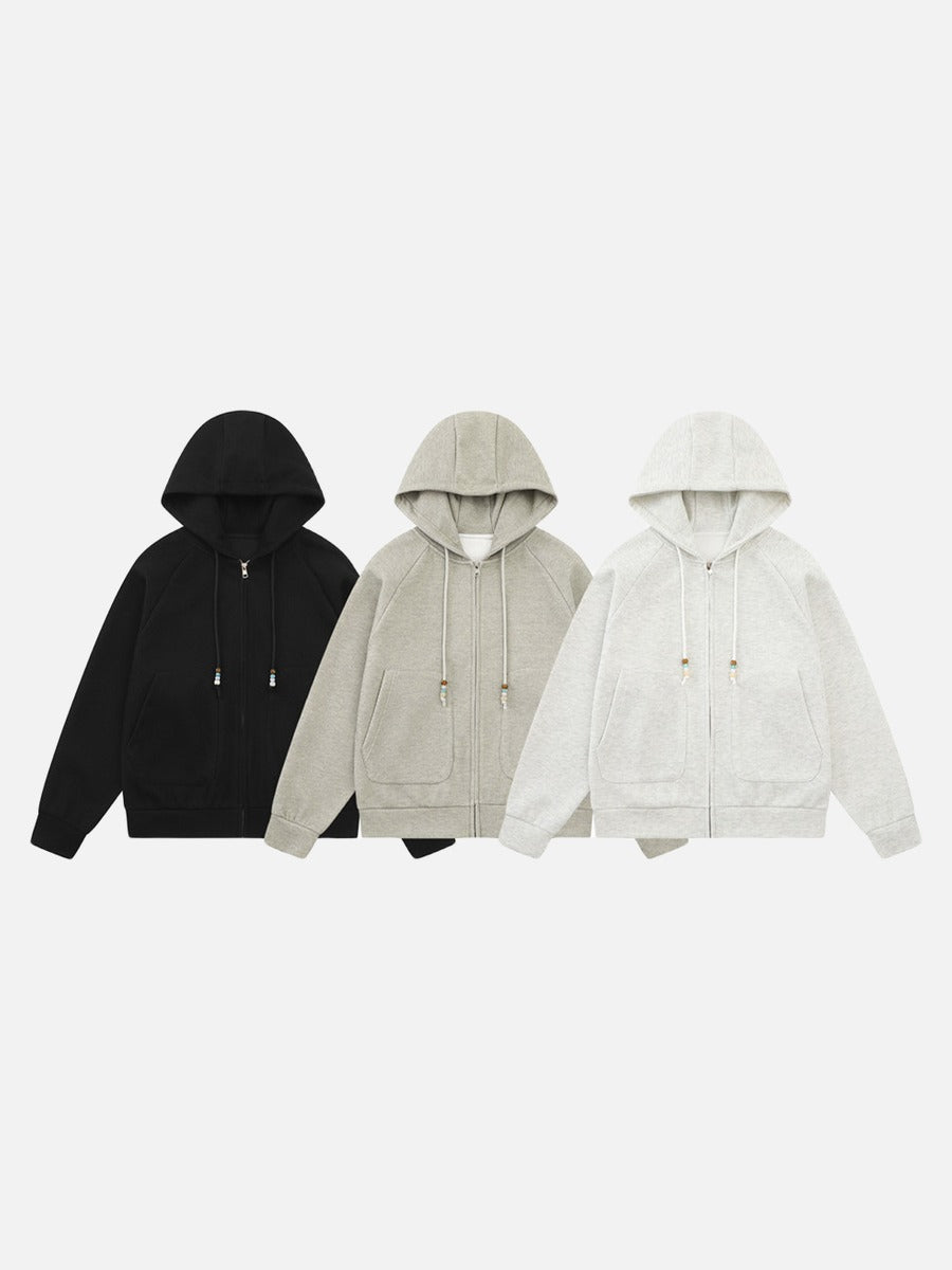 DAXUEN black marled fleece hooded tracksuit set