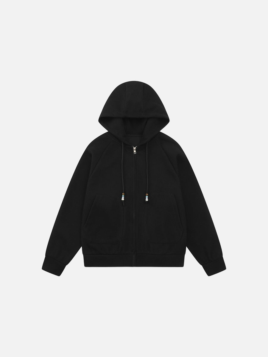 DAXUEN black marled fleece hooded tracksuit set