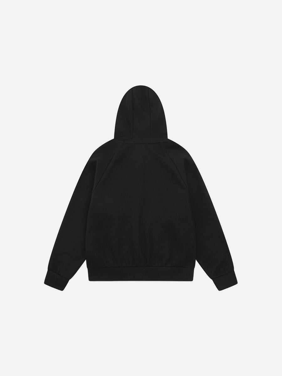DAXUEN black marled fleece hooded tracksuit set