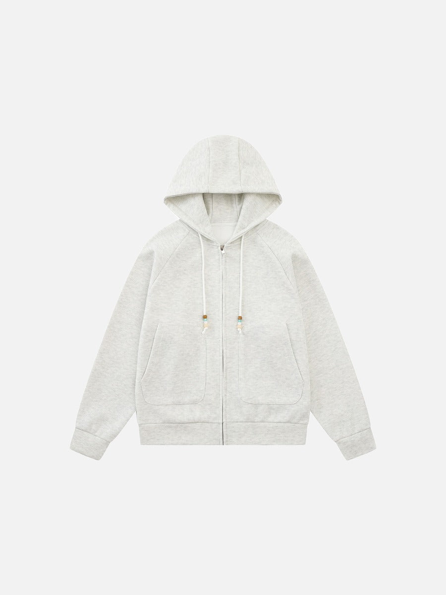 DAXUEN black marled fleece hooded tracksuit set
