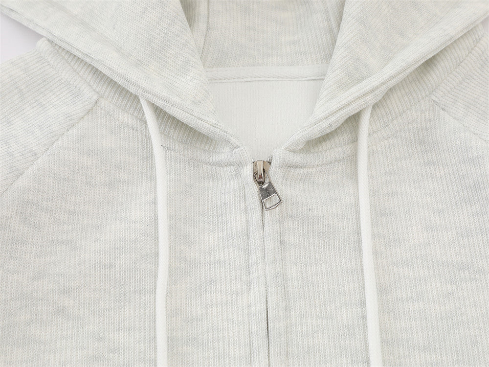 DAXUEN black marled fleece hooded tracksuit set