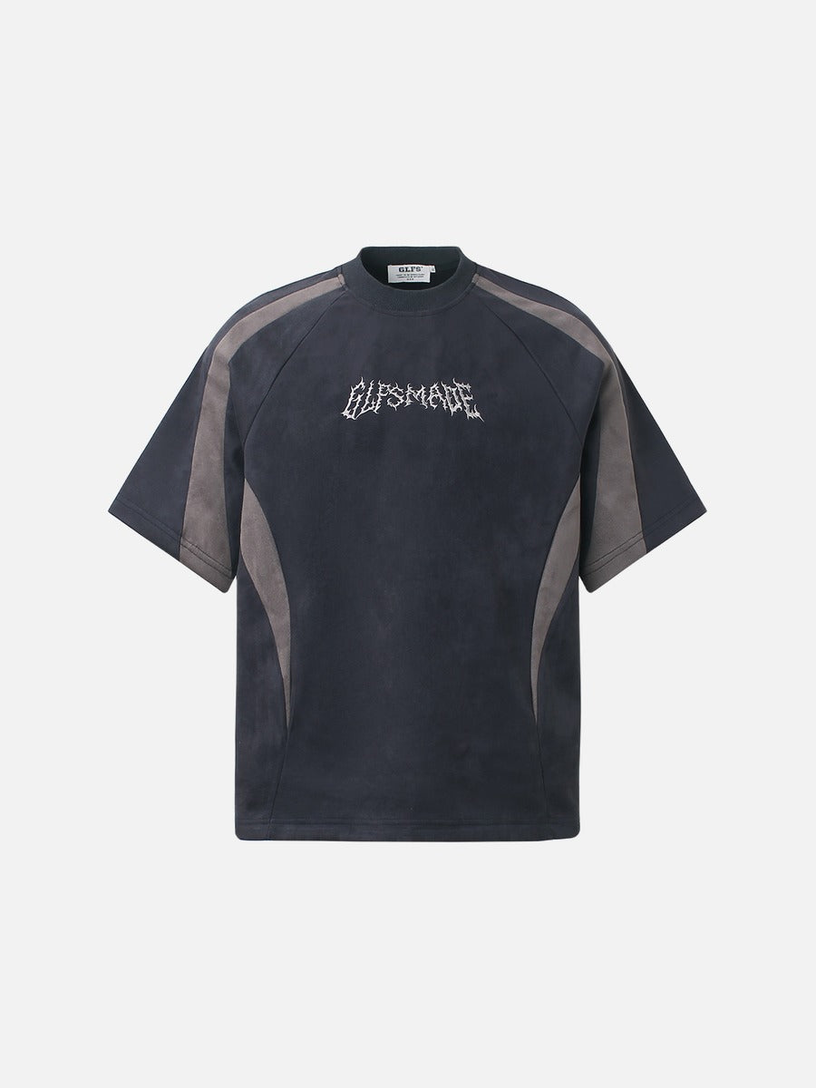 Metallic Jagged Wordmark Oversized T-Shirt