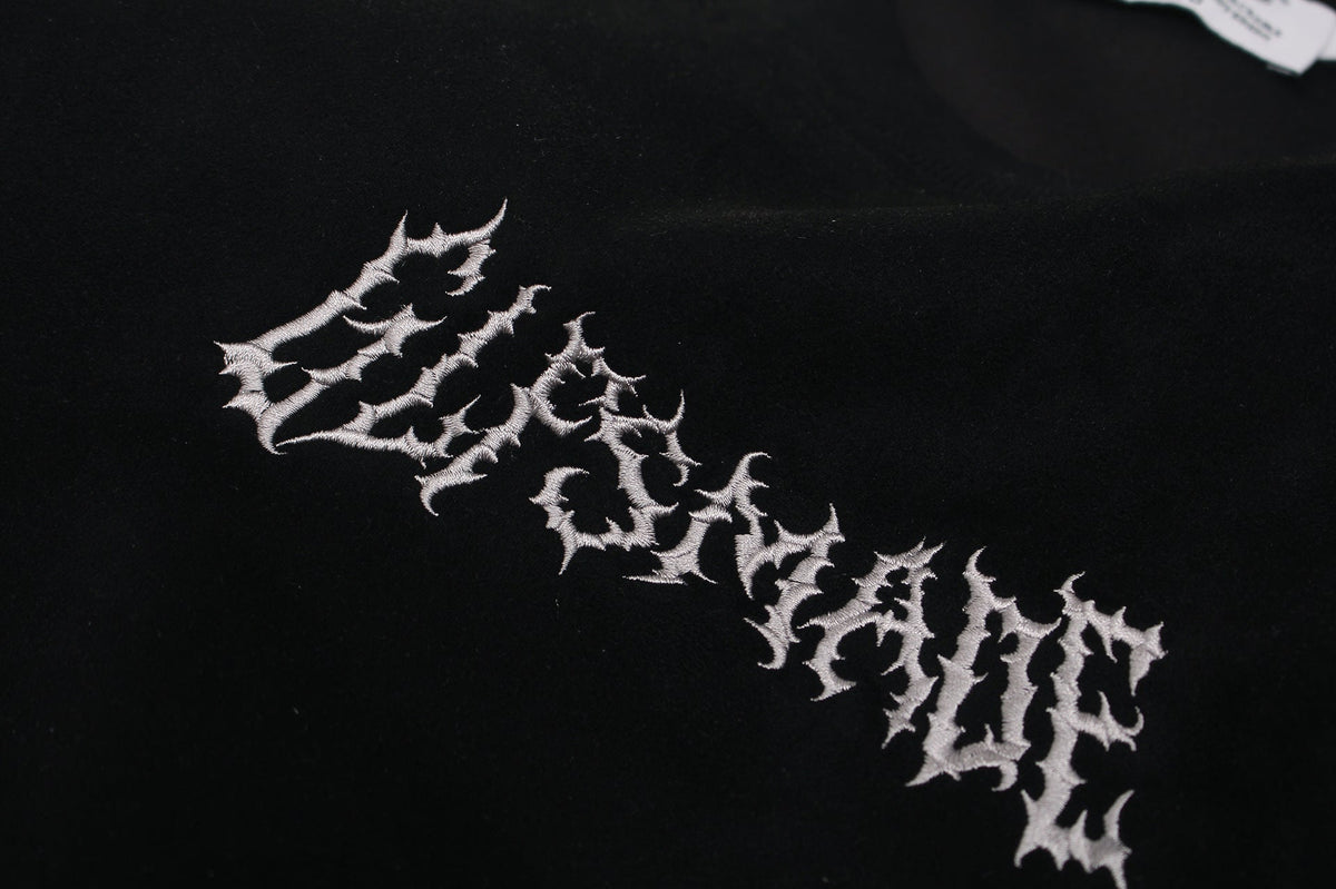 Metallic Jagged Wordmark Oversized T-Shirt