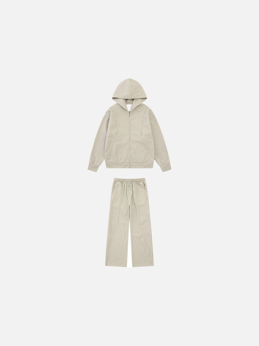 Metallic Stud-Detail Melange Tracksuit Set