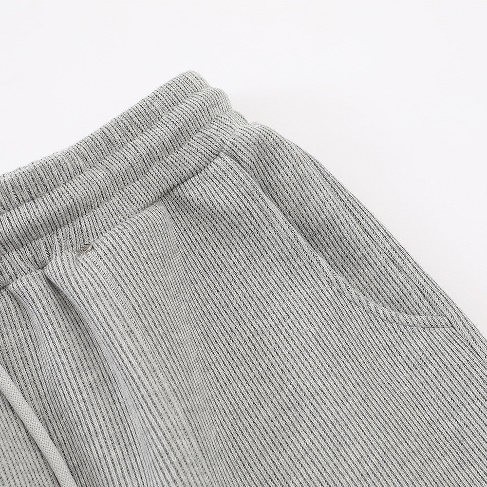 DAXUEN light gray melange metallic-stud tracksuit set