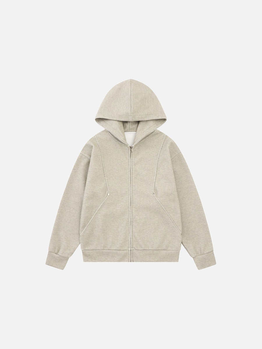DAXUEN light gray melange metallic-stud tracksuit set