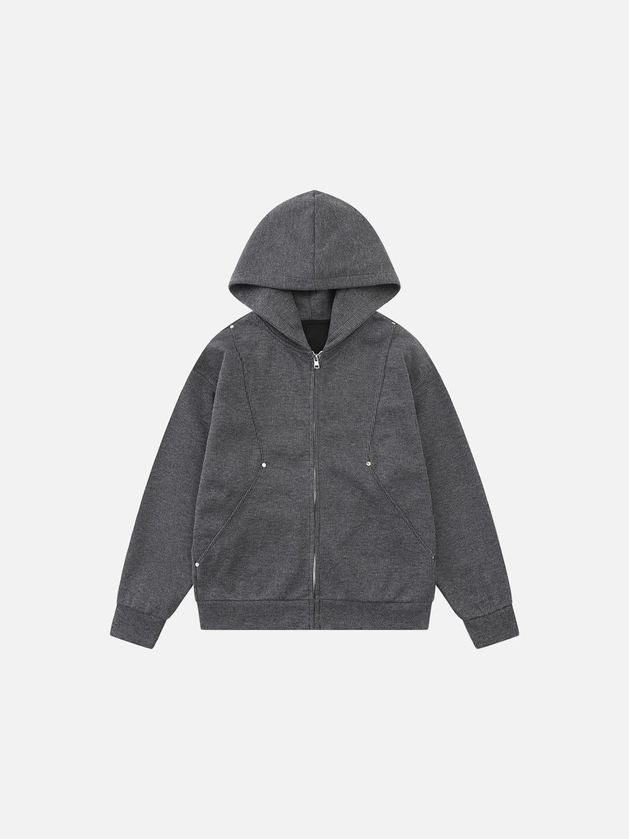 DAXUEN light gray melange metallic-stud tracksuit set