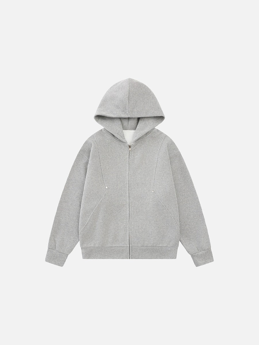 DAXUEN light gray melange metallic-stud tracksuit set