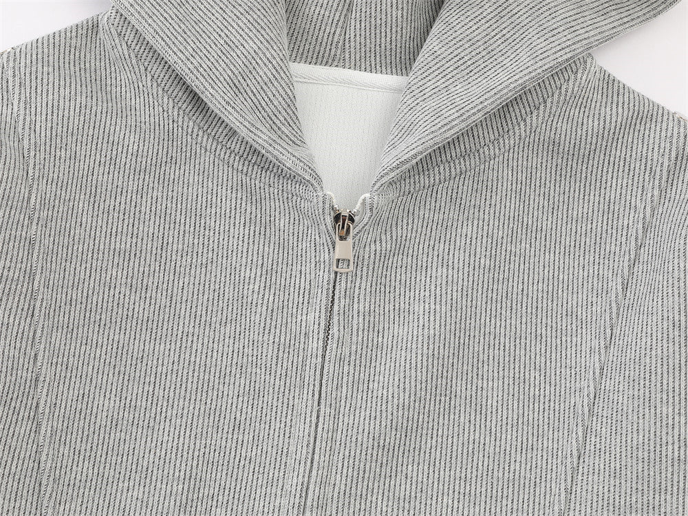 DAXUEN light gray melange metallic-stud tracksuit set
