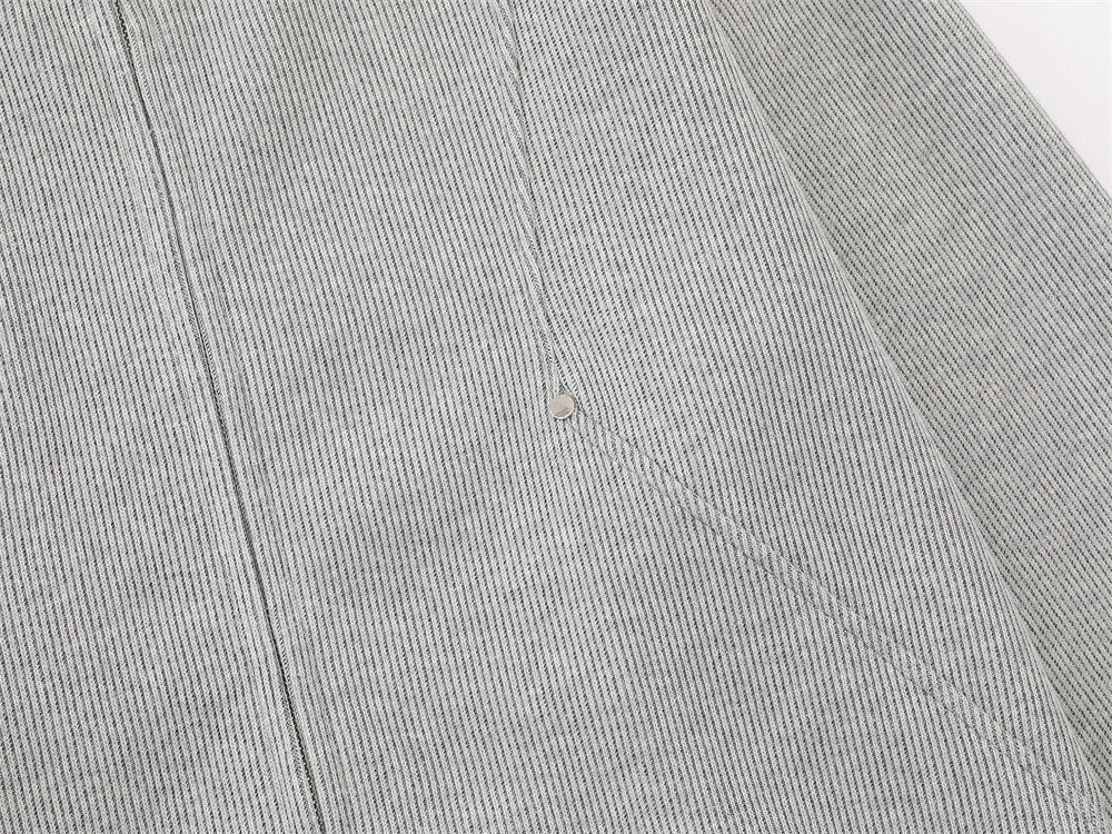 DAXUEN light gray melange metallic-stud tracksuit set