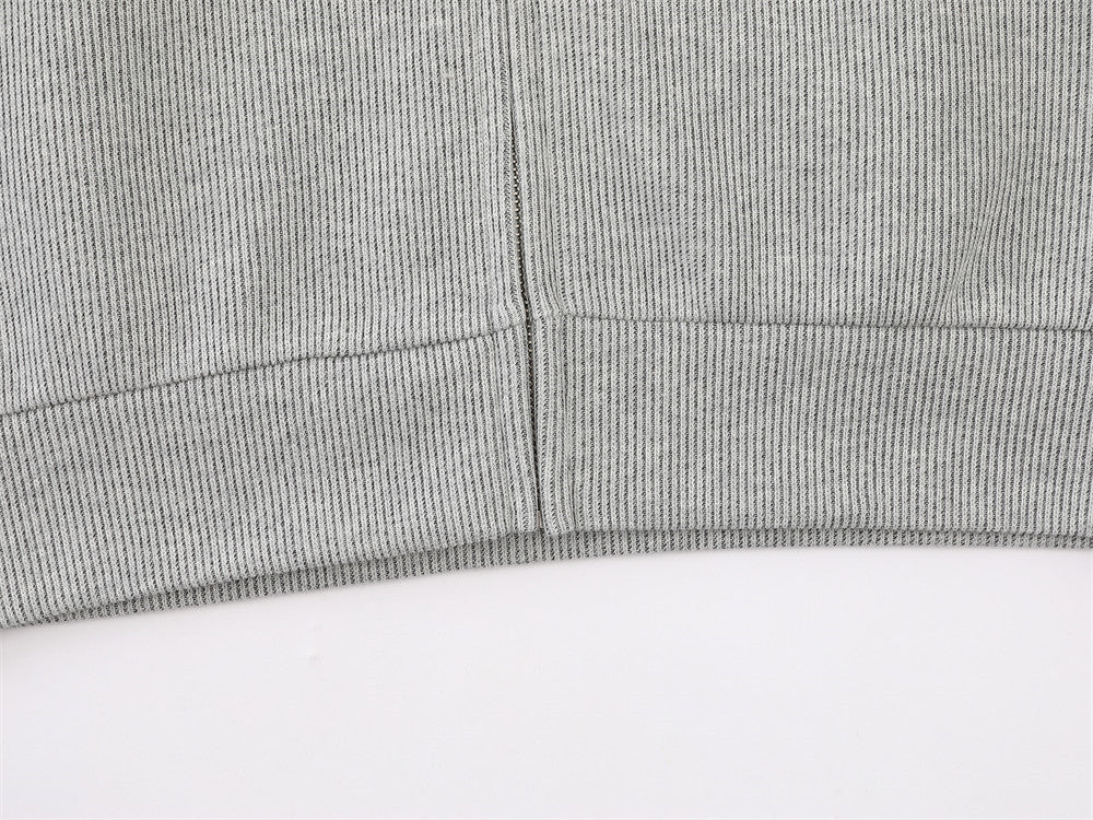 DAXUEN light gray melange metallic-stud tracksuit set