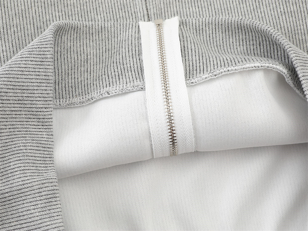 DAXUEN light gray melange metallic-stud tracksuit set