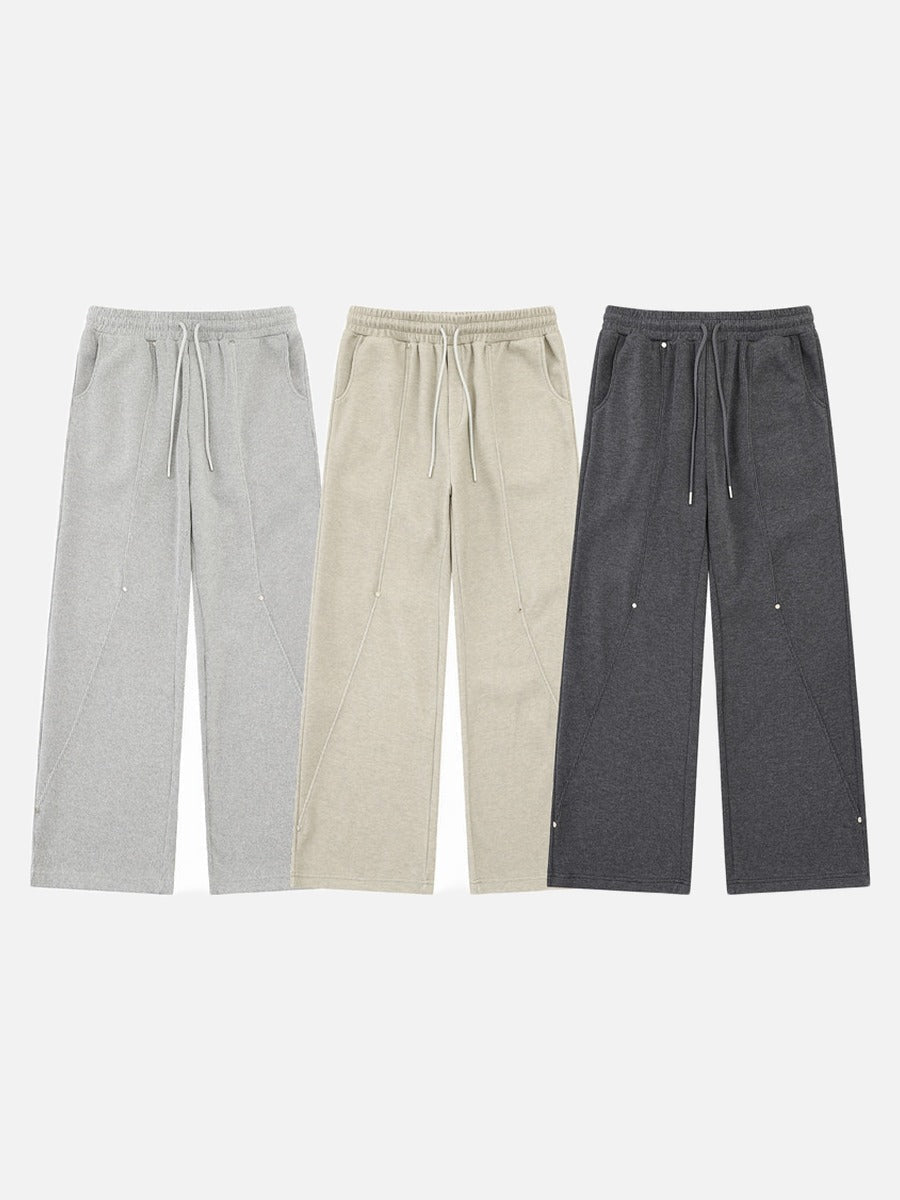 DAXUEN light gray melange metallic-stud tracksuit set