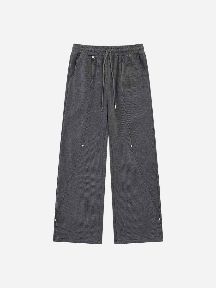 DAXUEN light gray melange metallic-stud tracksuit set