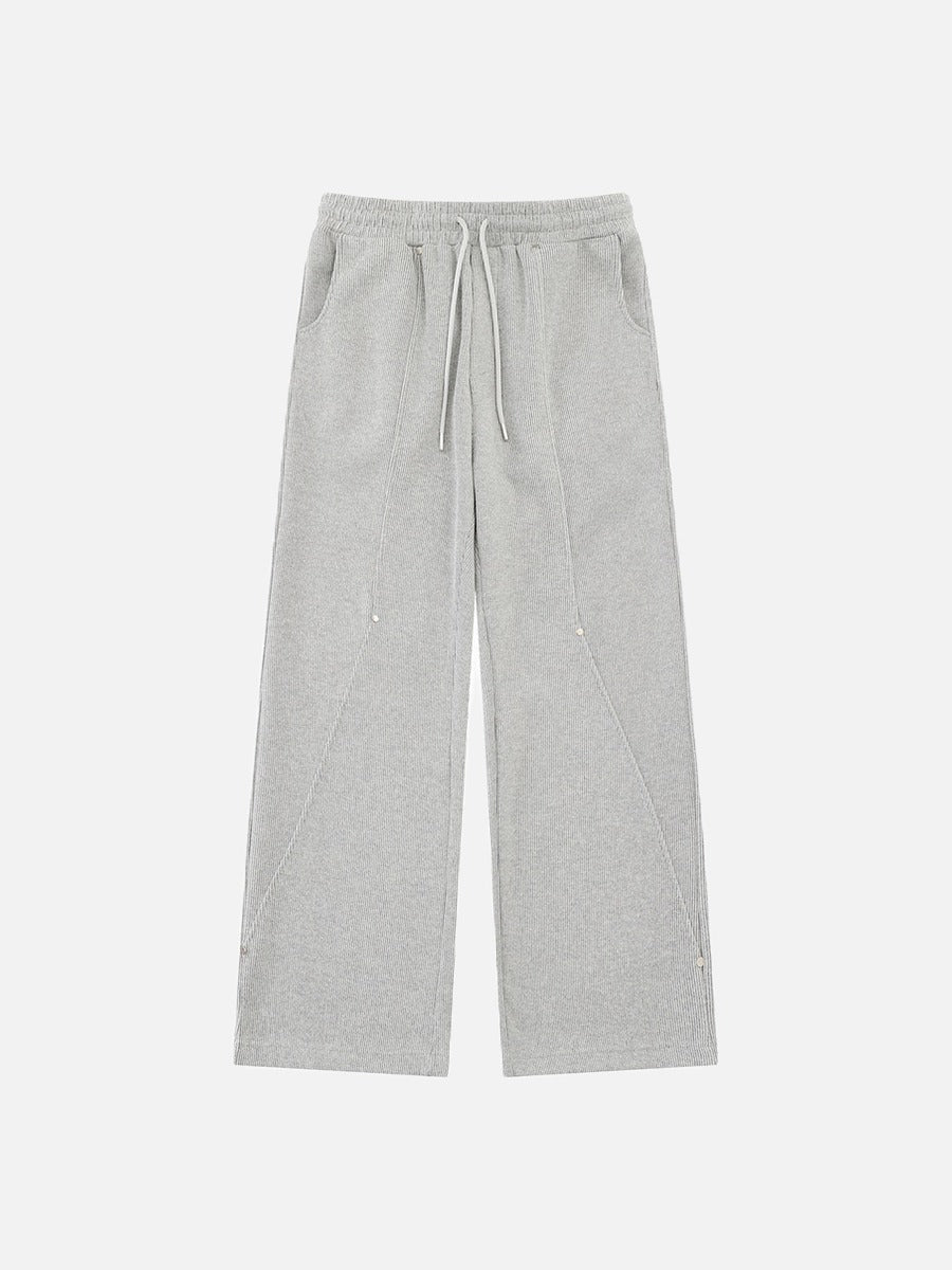 DAXUEN light gray melange metallic-stud tracksuit set