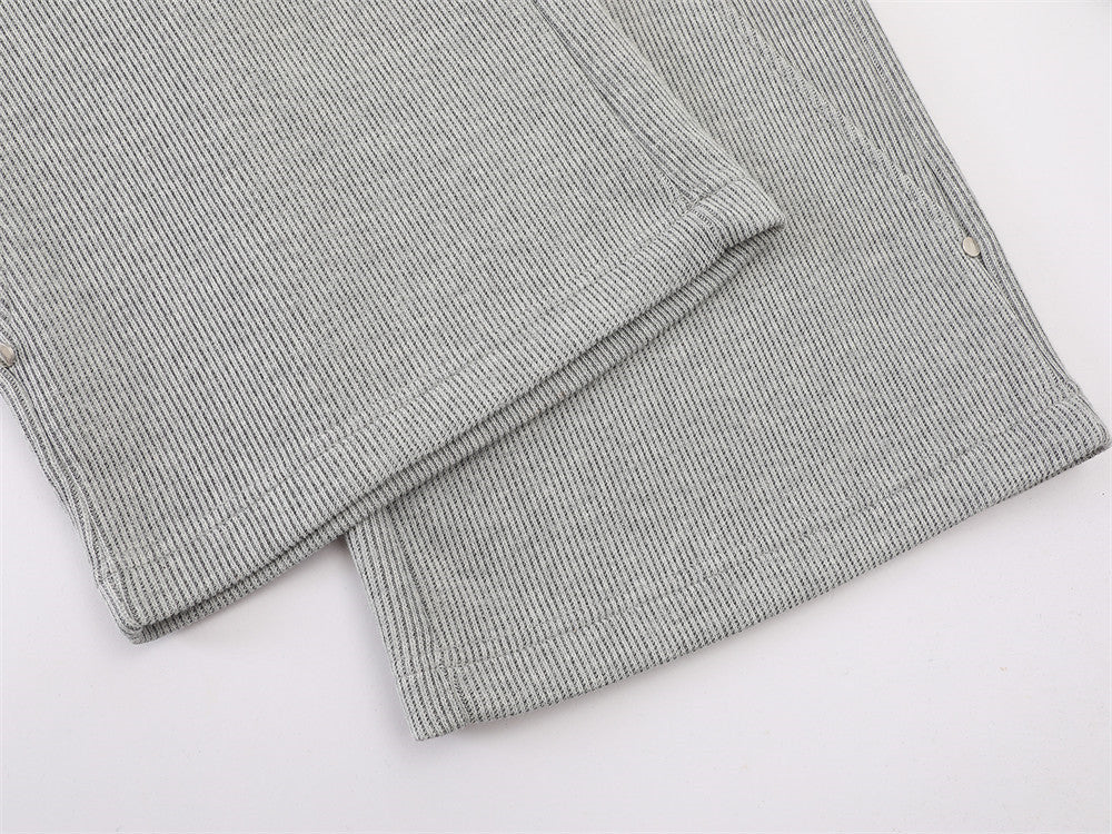 DAXUEN light gray melange metallic-stud tracksuit set