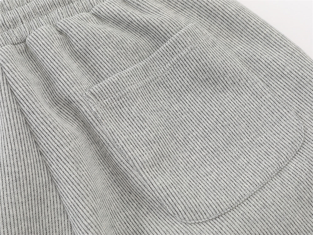 DAXUEN light gray melange metallic-stud tracksuit set