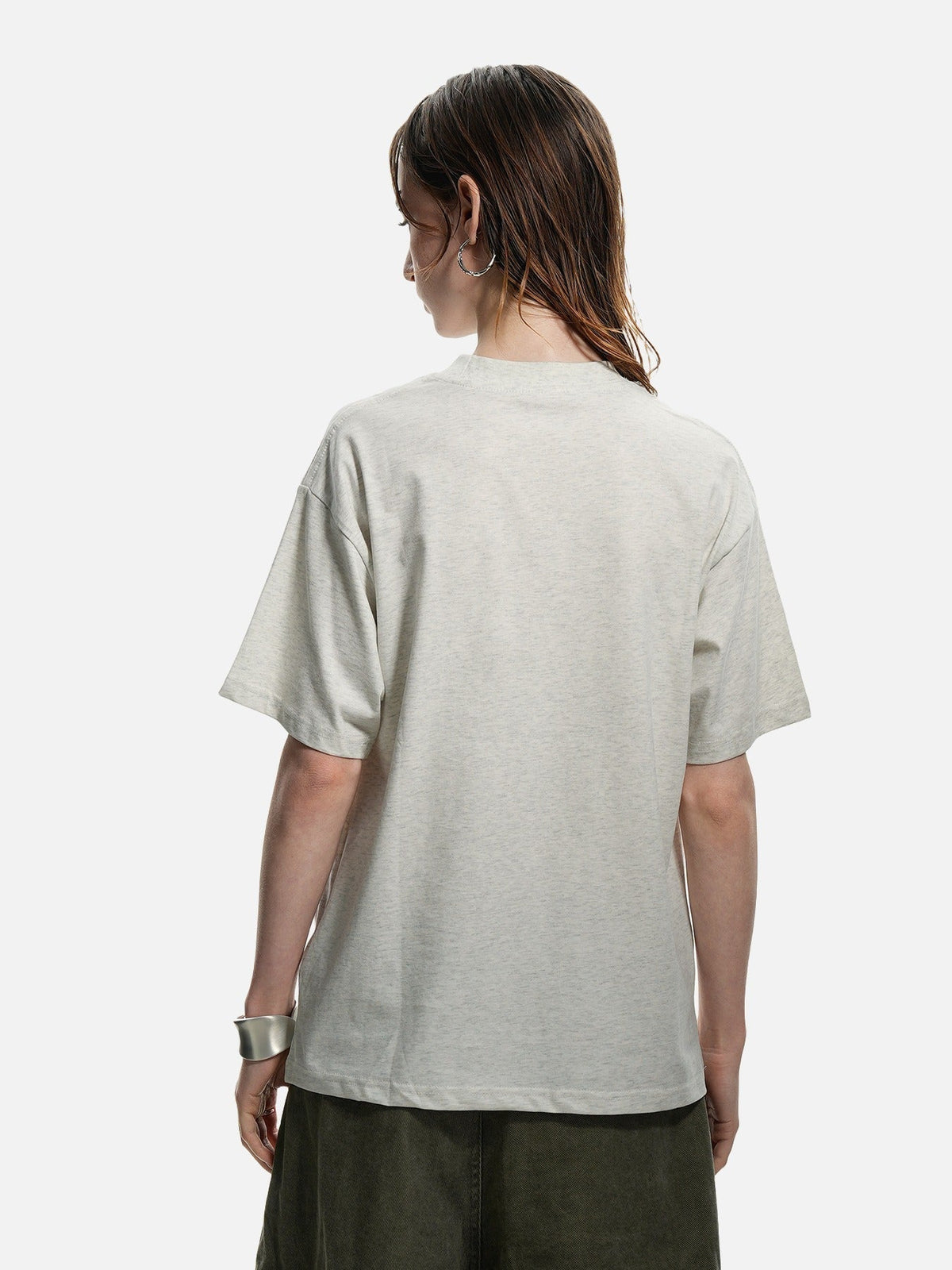 Mock Neck Oversized Cotton Tee