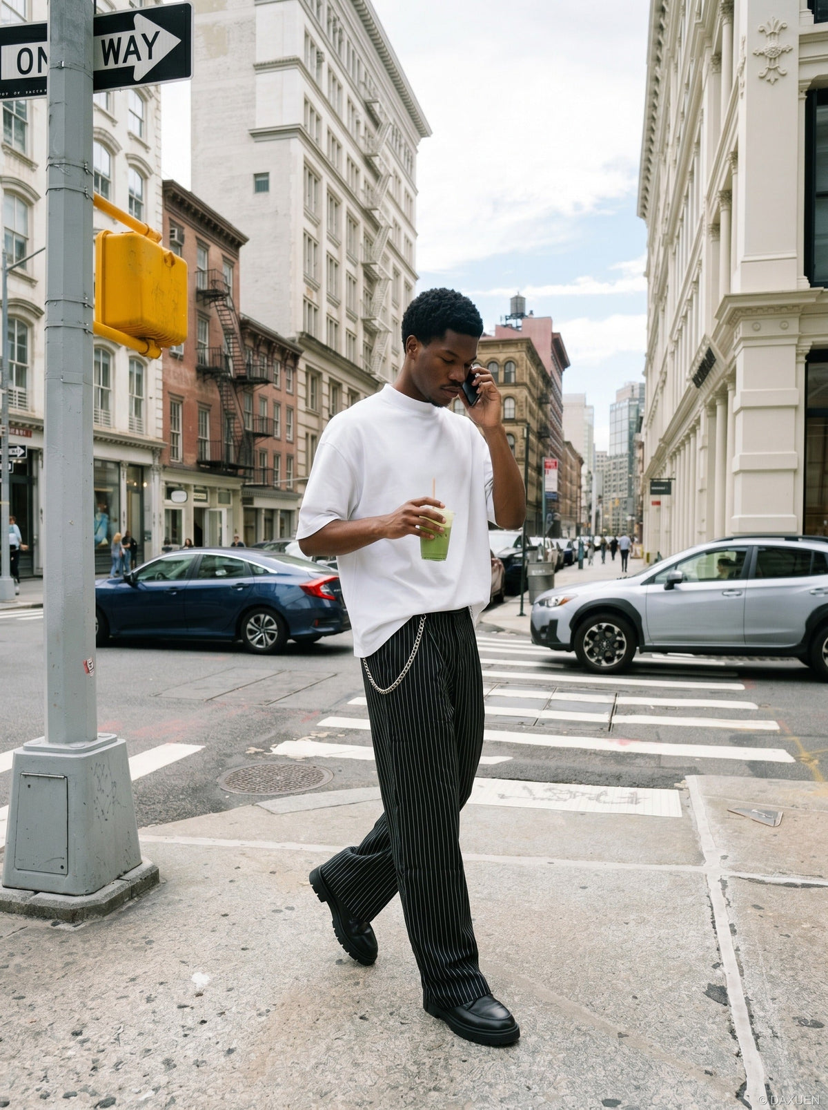 Mock Neck Oversized Cotton Tee