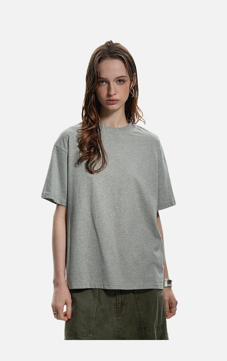 Mock Neck Oversized Cotton Tee
