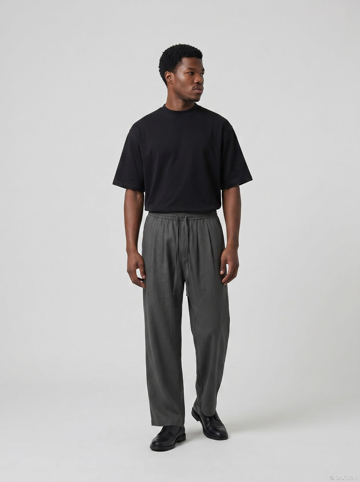Mock Neck Oversized Cotton Tee