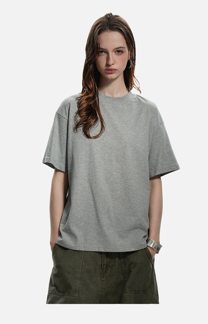 Mock Neck Oversized Cotton Tee