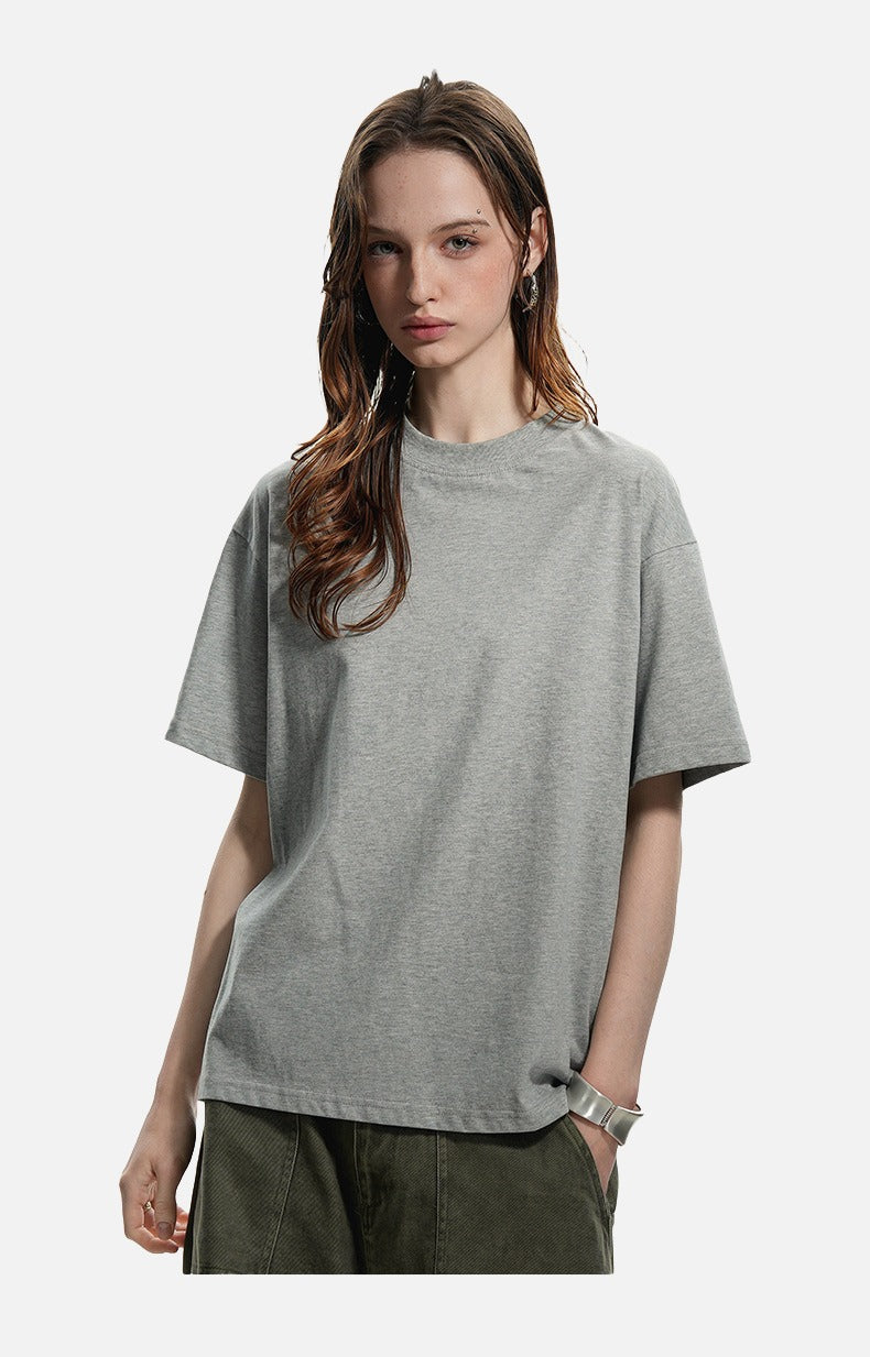 Mock Neck Oversized Cotton Tee