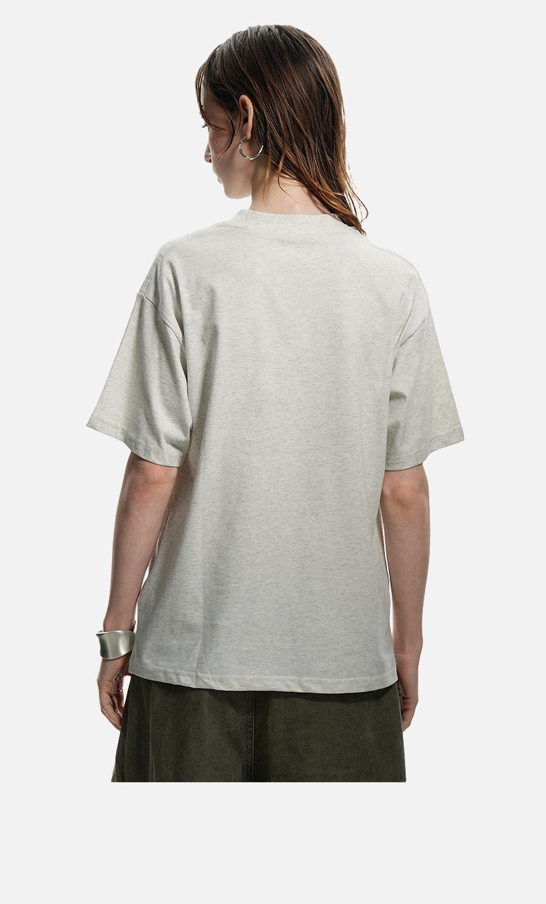 Mock Neck Oversized Cotton Tee