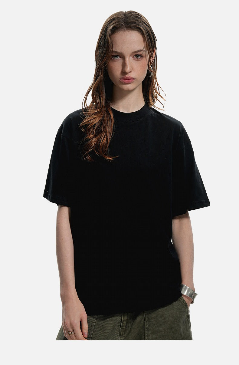 Mock Neck Oversized Cotton Tee