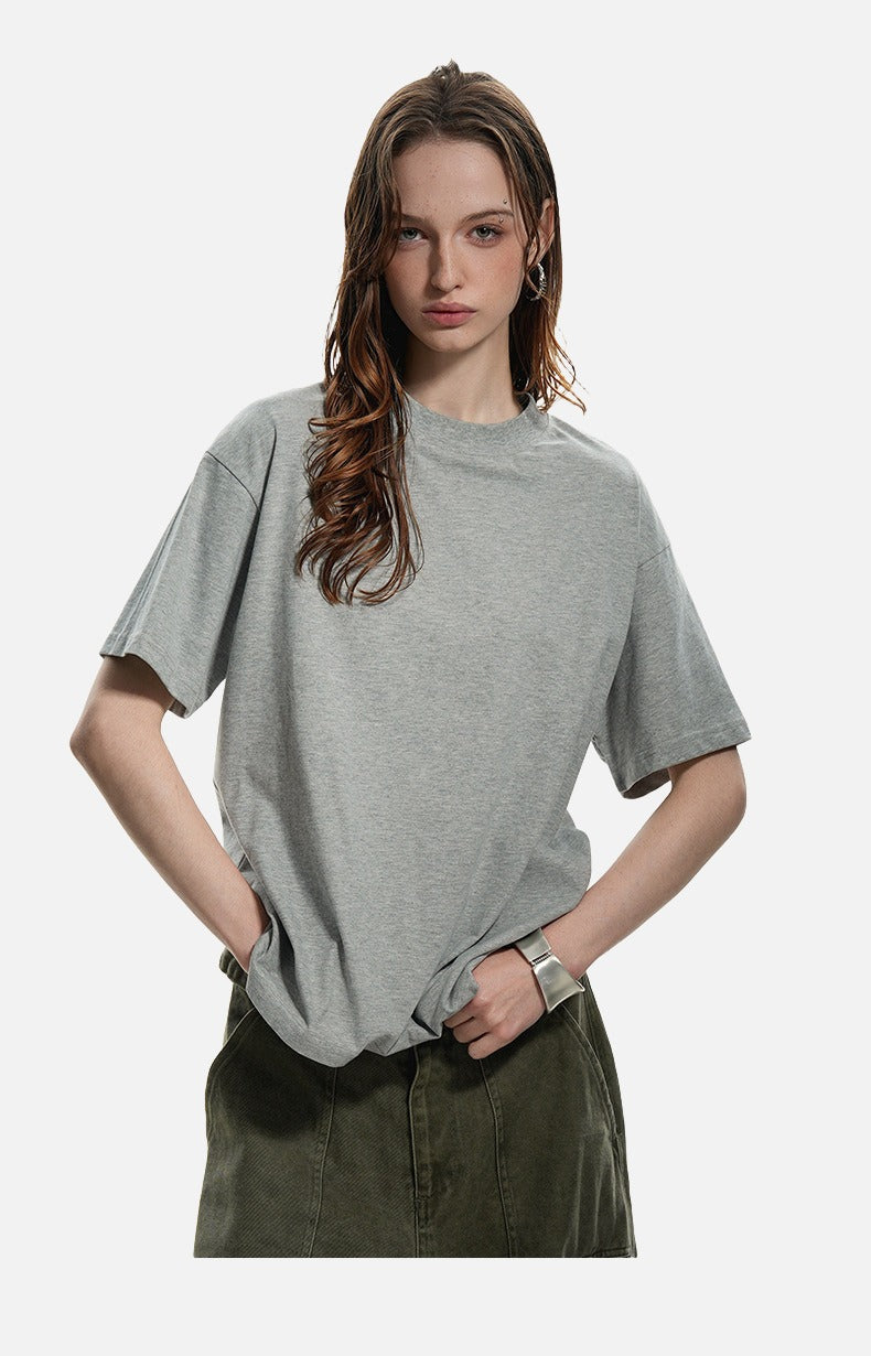 Mock Neck Oversized Cotton Tee