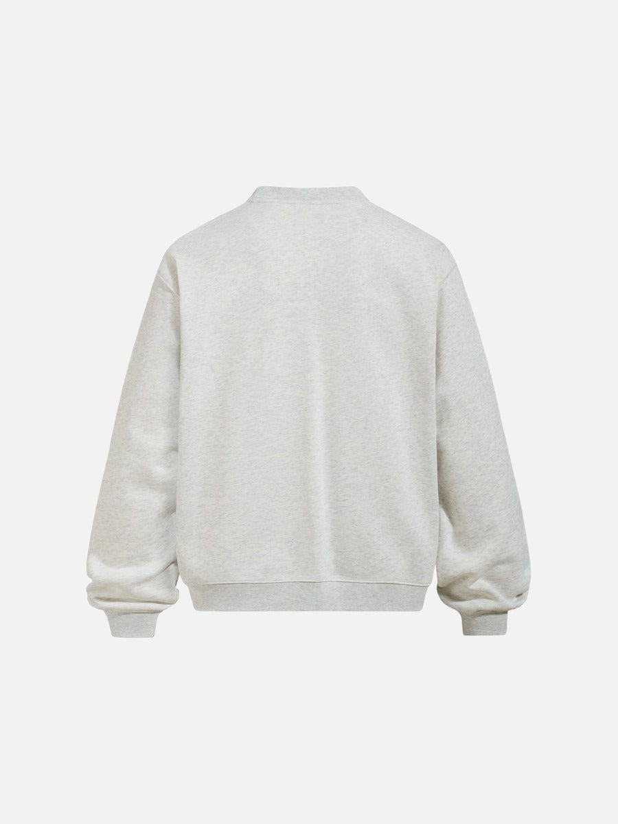 Multi-Layered Graphic Mock Neck Sweatshirt