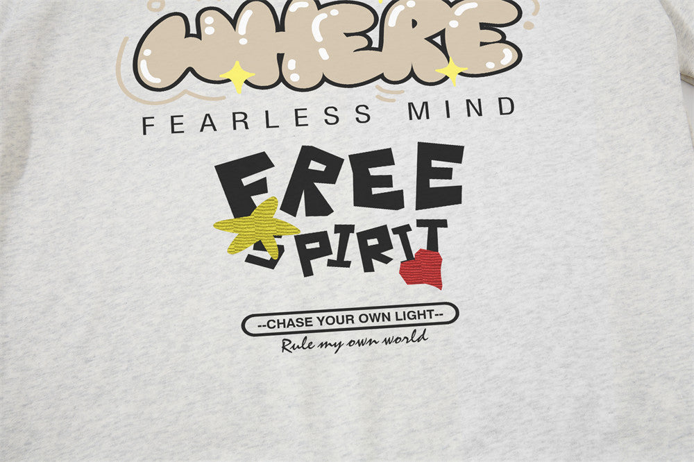 Multi-Layered Graphic Mock Neck Sweatshirt