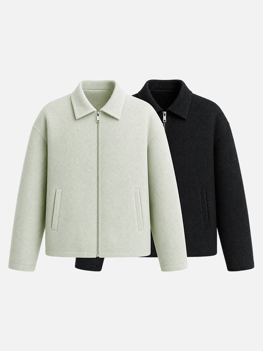 Muted Green and Charcoal Oversized Jacket