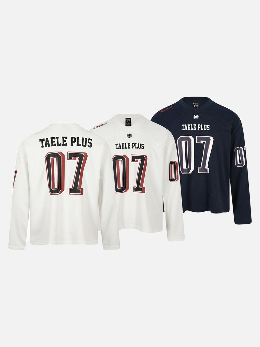 Navy Blue Two-Tone '07' Jersey Top