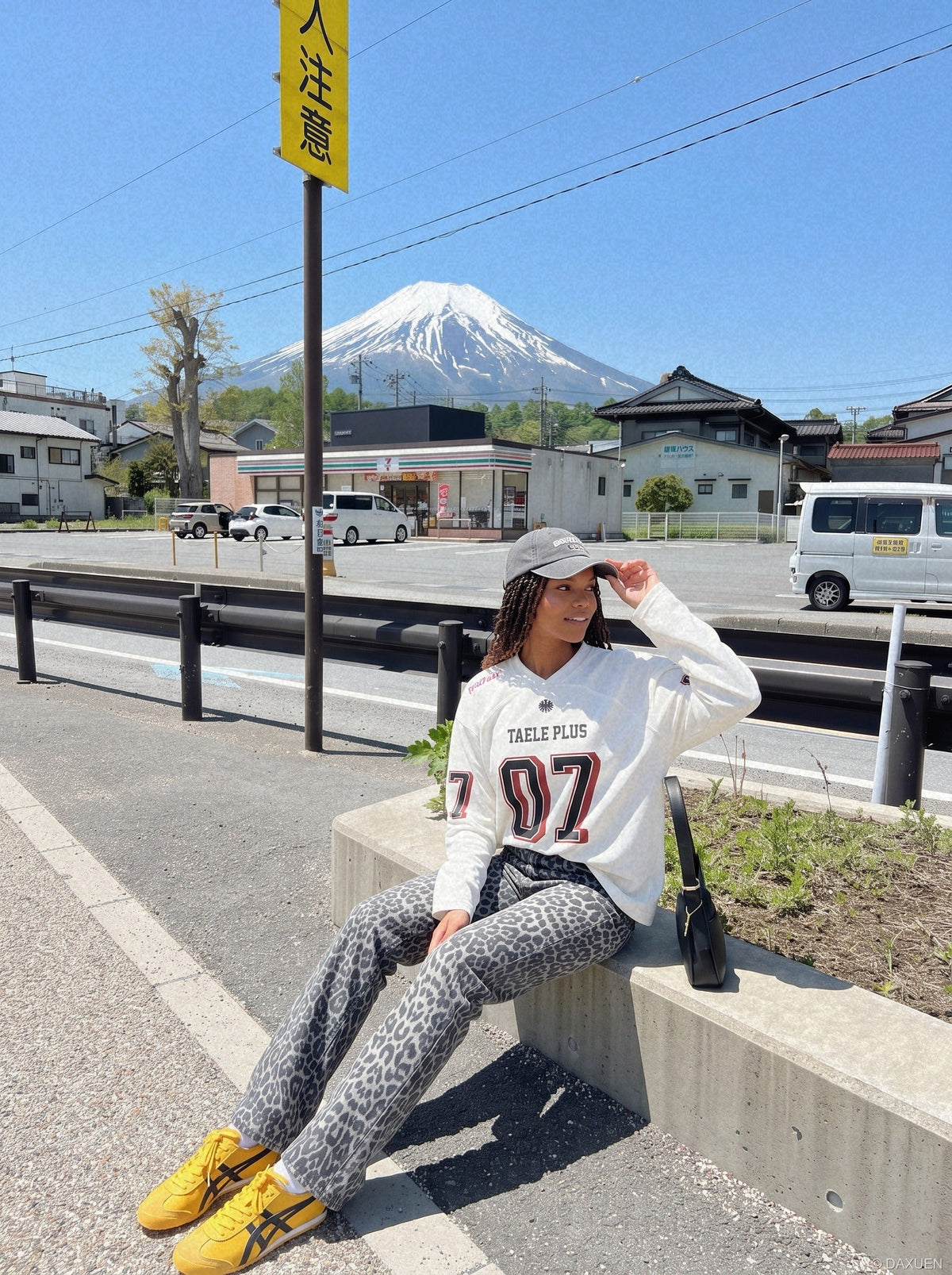 Navy Blue Two-Tone '07' Jersey Top