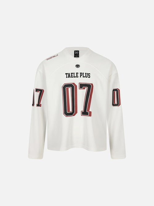 Navy Blue Two-Tone '07' Jersey Top - White / M